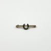 Front view of antique 9ct gold and silver horseshoe brooch with rose cut diamond detail