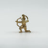 Rear view of Sagittarius pendant with large jump ring and hallmark