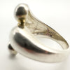 Close-up of 925 stamp inside chunky sterling silver wrap over ring