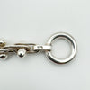 Zoomed view of round clasp stamped 925 on sterling silver bracelet
