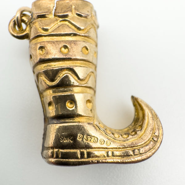Boot Hallmarks Vintage 9ct Gold Boot Pendant Charm | London 1971 Hallmarked