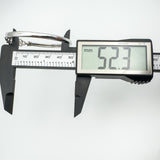 Digital caliper measuring height (52.3mm) of sterling silver Celtic bangle