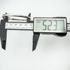Digital caliper measuring height (52.3mm) of sterling silver Celtic bangle