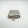 Hinged edge and bail loop of antique silver vesta case from 1915
