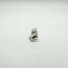 Close-up of lobster clasp interior on 925 silver horn pendant charm