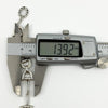 Digital caliper measuring the sterling silver horsebit bracelet link at approximately 13.92mm.