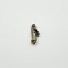 Side detail of antique 9ct gold brooch showing raised silver horseshoe and pin fitting