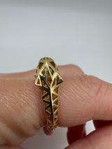 18ct Gold Double Panther Head Ring with Emerald Eyes 750
