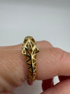18ct Gold Double Panther Head Ring with Emerald Eyes 750