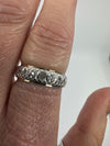Vintage 9ct Gold and Silver White Spinel Engraved Eternity Ring Size N
