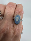 Vintage Wedgwood Jasperware Cameo Ring Sterling Silver 925 Size M - N