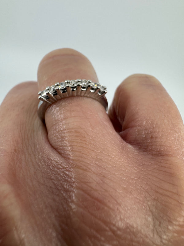 14ct White Gold Diamond Band Ring 0.35ct Size L