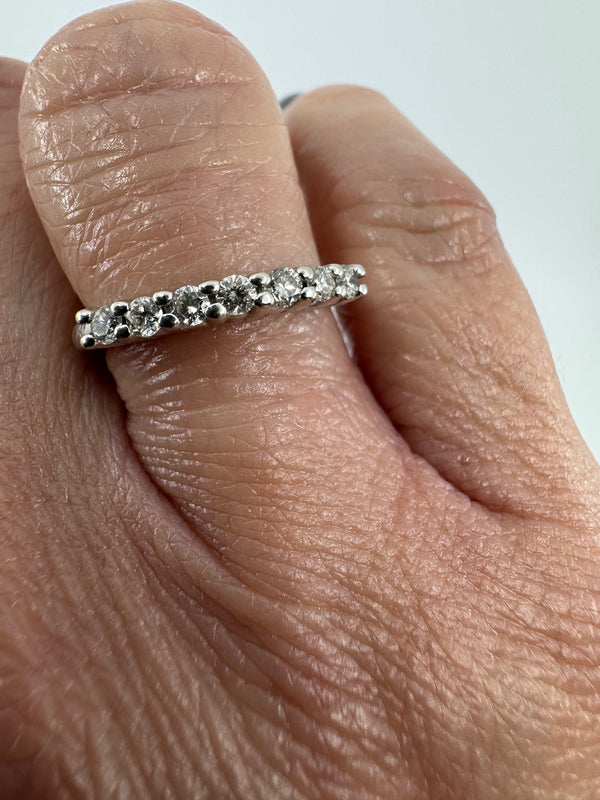 14ct White Gold Diamond Band Ring 0.35ct Size L