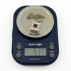 Vintage Kit Heath sterling silver mother of pearl necklace shown on digital scales