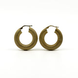 Pair of large vintage 9ct gold mesh hoop earrings with chunky rounded textured design.