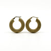 Pair of large vintage 9ct gold mesh hoop earrings with chunky rounded textured design.