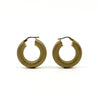 Large vintage 9ct gold mesh hoop earrings with rounded chunky hoop shape