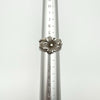  Leaf and Flower Detail Sterling Ring On Mandrel Size M-N
