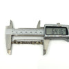 Digital calipers showing the brooch length at approximately 64.16mm.