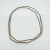 Sterling silver necklace shown in looped position to highlight 34.5" length
