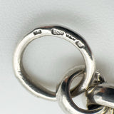 Detailed view of Sheffield sterling silver 925 hallmarks on vintage chain