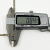 Digital caliper showing the link thickness on a vintage 9ct white gold mariner bracelet