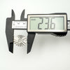 Digital calliper measuring the width of the cufflink face at 23.6mm