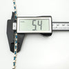 Measuring width of blue CZ tennis bracelet at 5.4mm