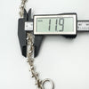 Sterling silver bracelet measured at 11.9mm link width with digital caliper