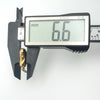 Digital caliper showing kidney bean locket pendant has a depth of 6.6mm