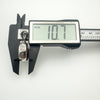 Reversible agate fob pendant shown with 10.7mm depth on digital calipers