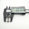 Black agate silver pendant measured at 18.7mm wide using calipers