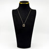 Vintage sterling silver Kit Heath mother of pearl pendant shown on a black display bust