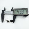 Black onyx drop earring measured at approximately 43.8mm long with digital callipers