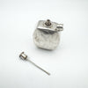 Vintage silver perfume bottle pendant with screw top dipper shown separately