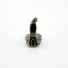 Open sterling silver elephant locket ring showing the small secret compartment inside the head