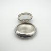 Interior of sterling silver pill box style pendant with mirror