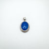 Vintage silver pendant with oval chalcedony cabochon and open bail