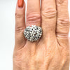 Preloved Pandora CZ floral ring worn on hand showing size and fit