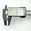 Digital caliper measuring pendant depth at 5.4mm for vintage amethyst charm
