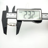 White Mother of Pearl pendant length shown as 23.2mm with digital calliper