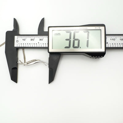 Pendant length measured at 36.7mm using digital calliper