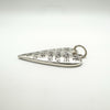 Right angle view showing depth of solid sterling silver heart pendant