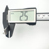 Digital calliper showing sterling silver pendant has 2.5mm depth