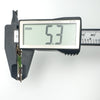 Measurement of the pendant’s depth using caliper, showing 5.3mm