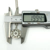 Digital calipers showing 19.94mm width on Irish sterling silver History of Ireland pendant.