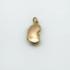 Vintage kidney bean charm in 18ct yellow gold with smooth reflective surface