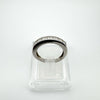 0.90ct Moissanite princess-cut half hoop band in sterling silver 925 front side view