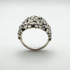 Rear view of Pandora floral CZ ring showing structure