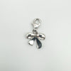 Back view of sterling silver bow charm with lobster clasp